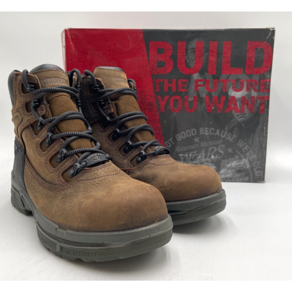 WOLVERINE I-90 DURASHOCKS W10873 Men's NEW Comp-Toe Work Boot Brown US Size 9 - Picture 1 of 11
